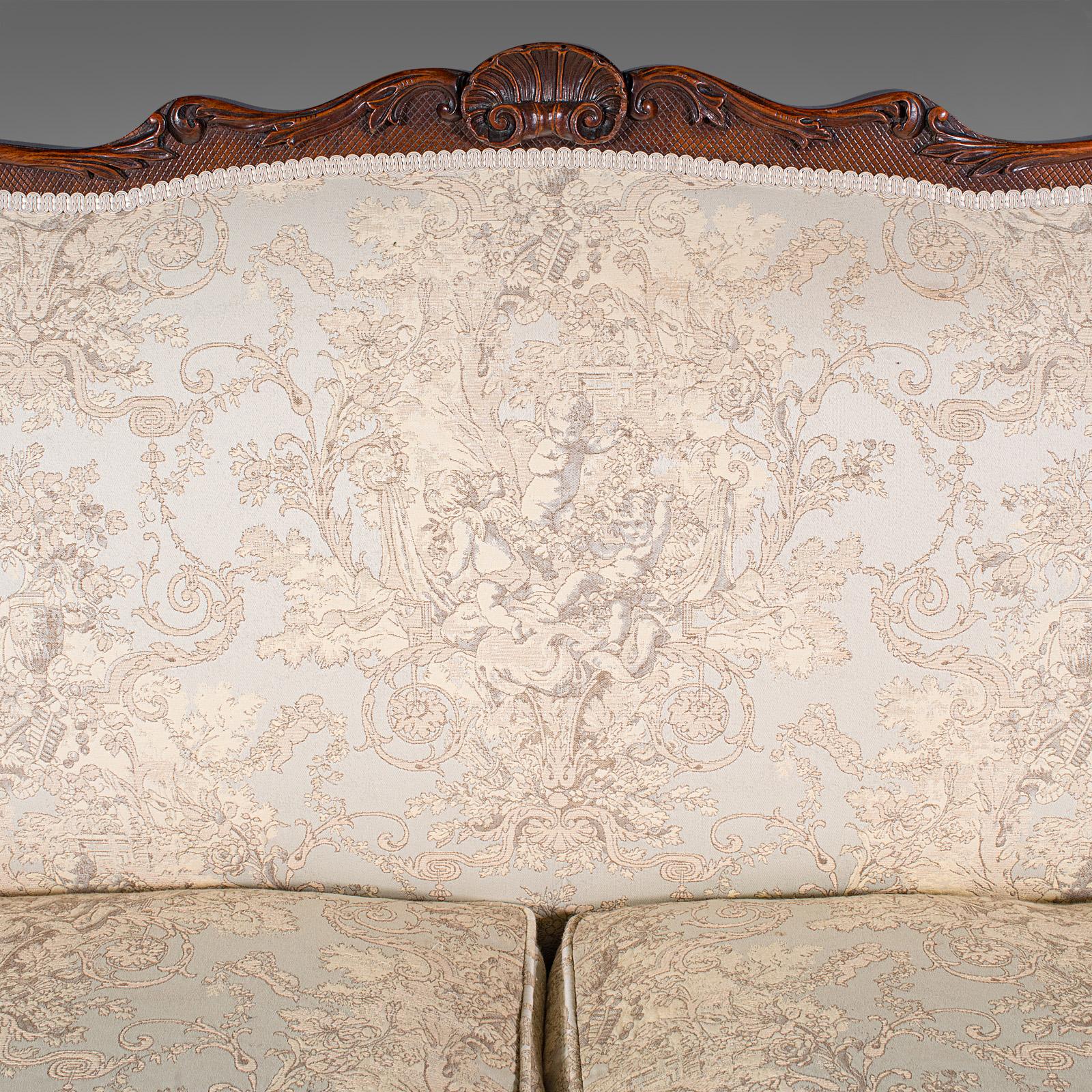Tissu d'ameublement Sofa d'antiquités anglais, grande banquette à 2 places, cadre d'exposition, William IV en vente
