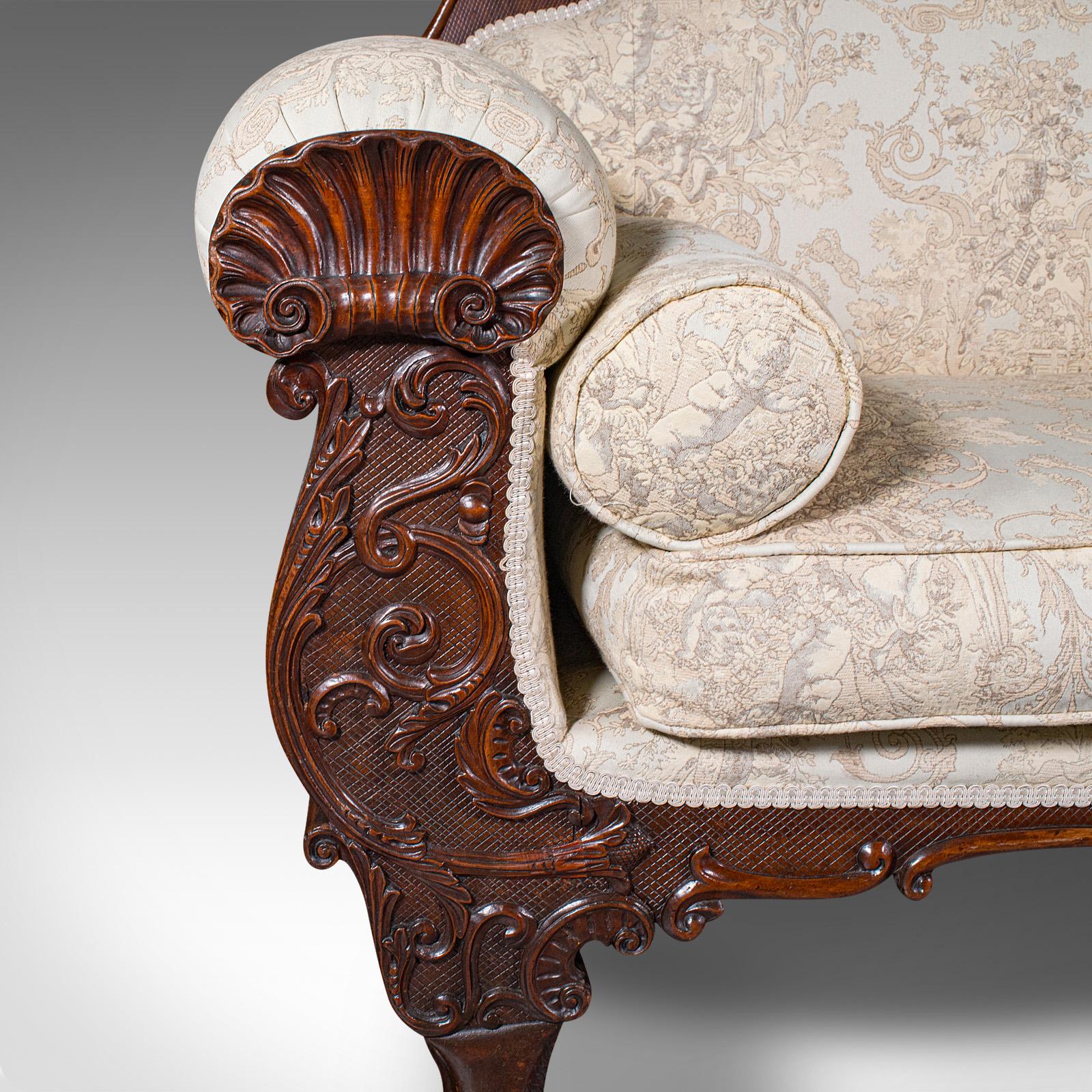 Sofa d'antiquités anglais, grande banquette à 2 places, cadre d'exposition, William IV en vente 1