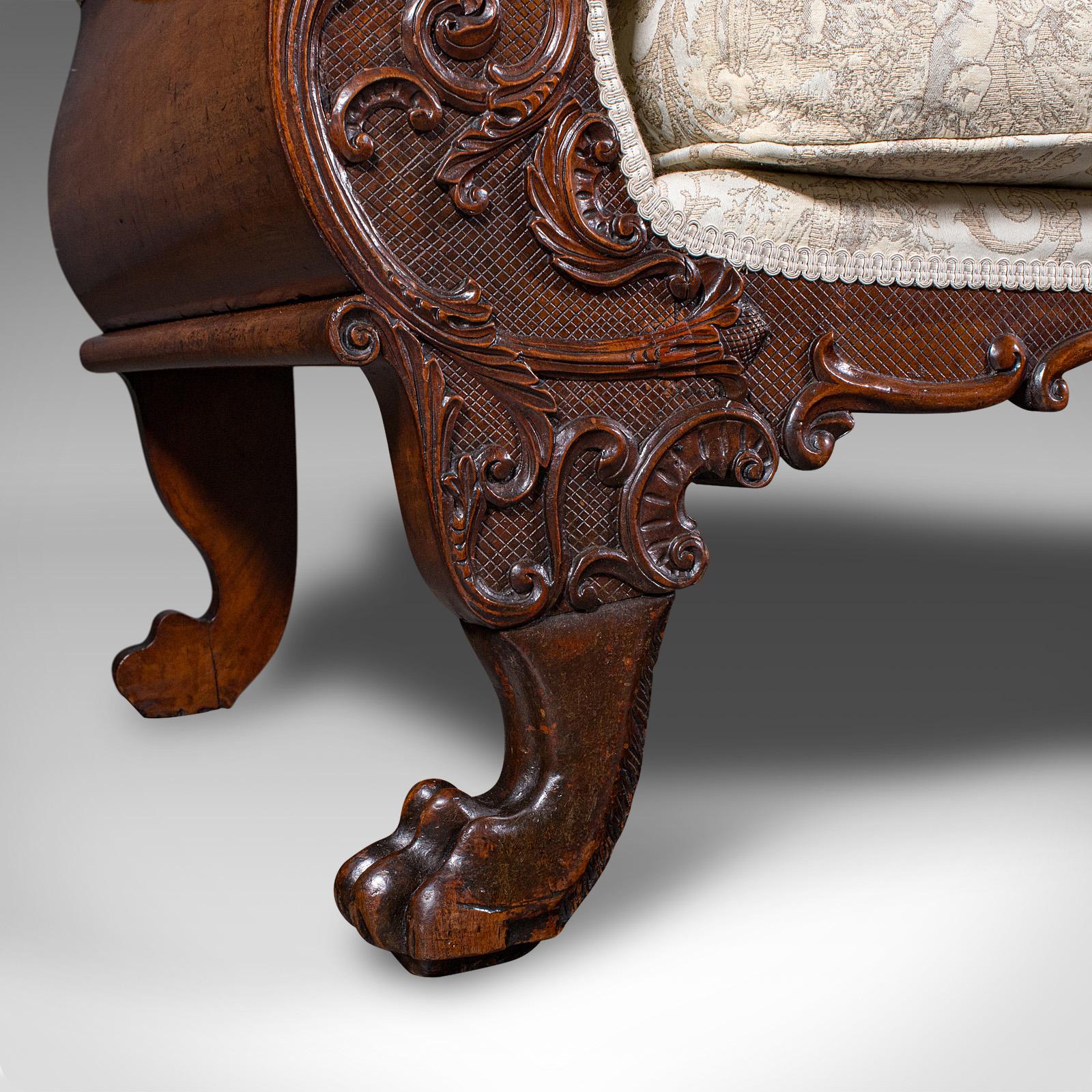 Sofa d'antiquités anglais, grande banquette à 2 places, cadre d'exposition, William IV en vente 3