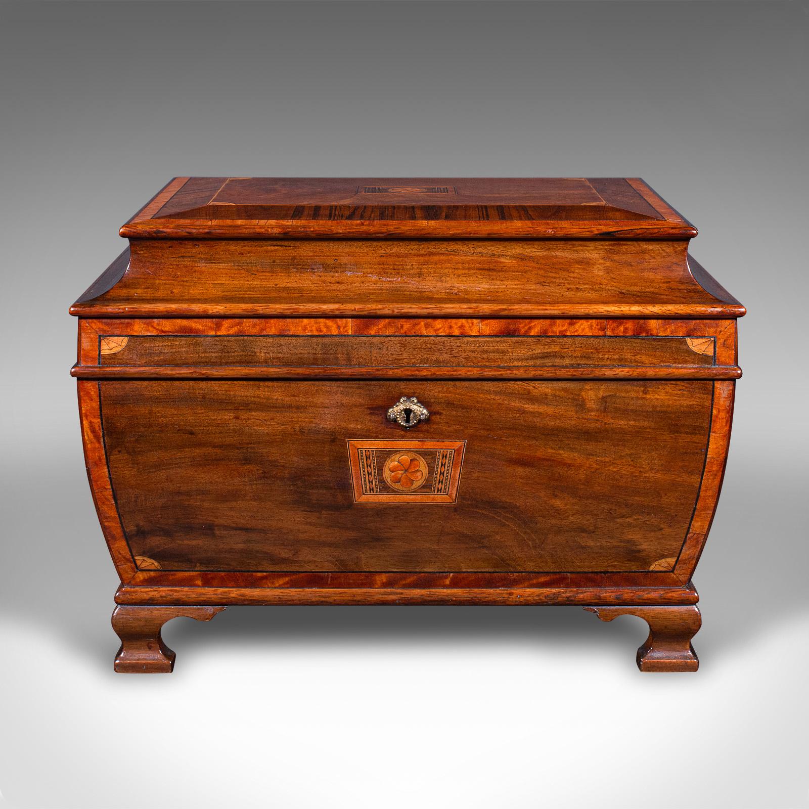 Caja antigua para mezclar té, inglesa, caddy para hojas sueltas, Regencia, 1820 Británico en venta