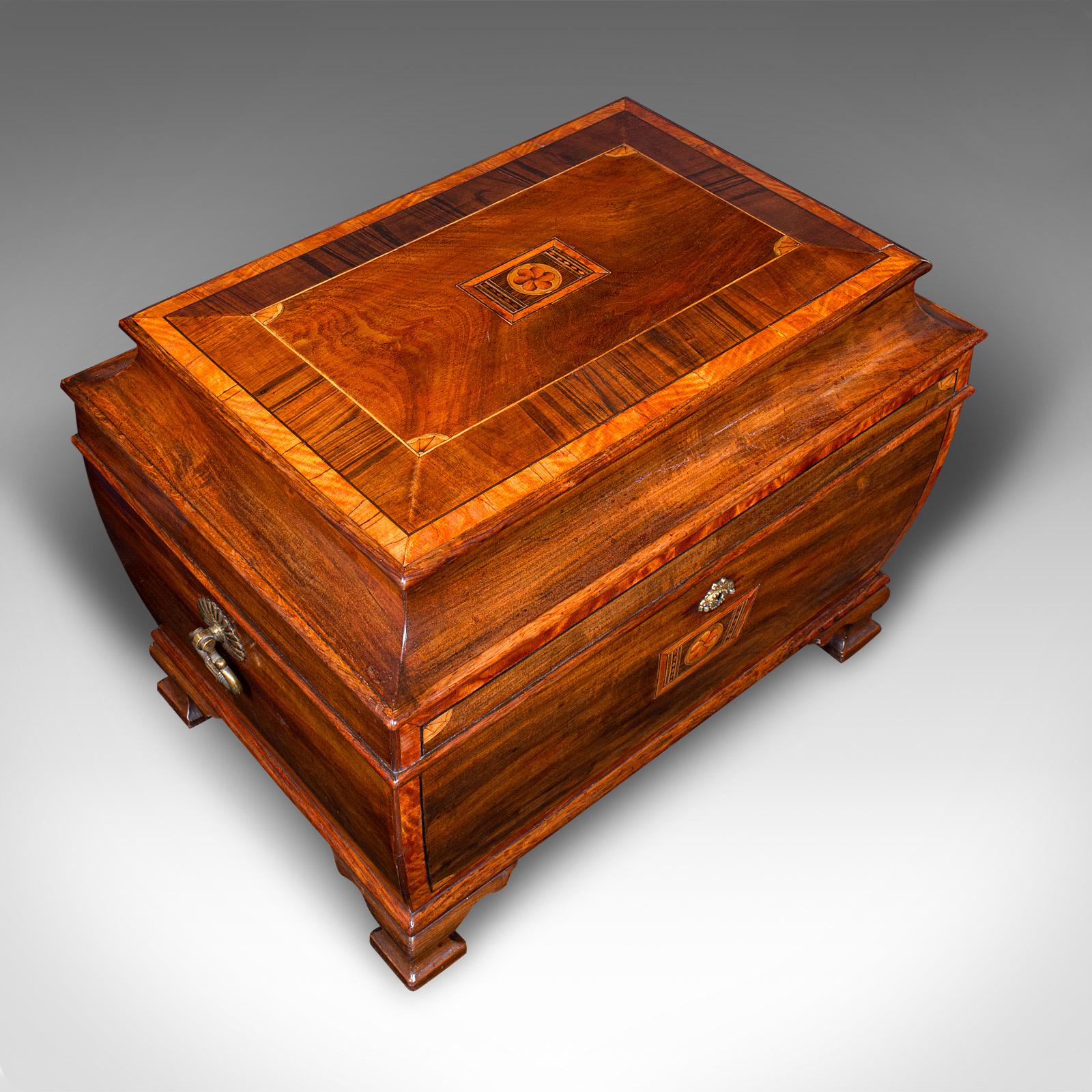 Caja antigua para mezclar té, inglesa, caddy para hojas sueltas, Regencia, 1820 Boj en venta