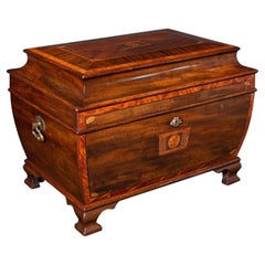 Caja antigua para mezclar té, inglesa, caddy para hojas sueltas, Regencia, 1820