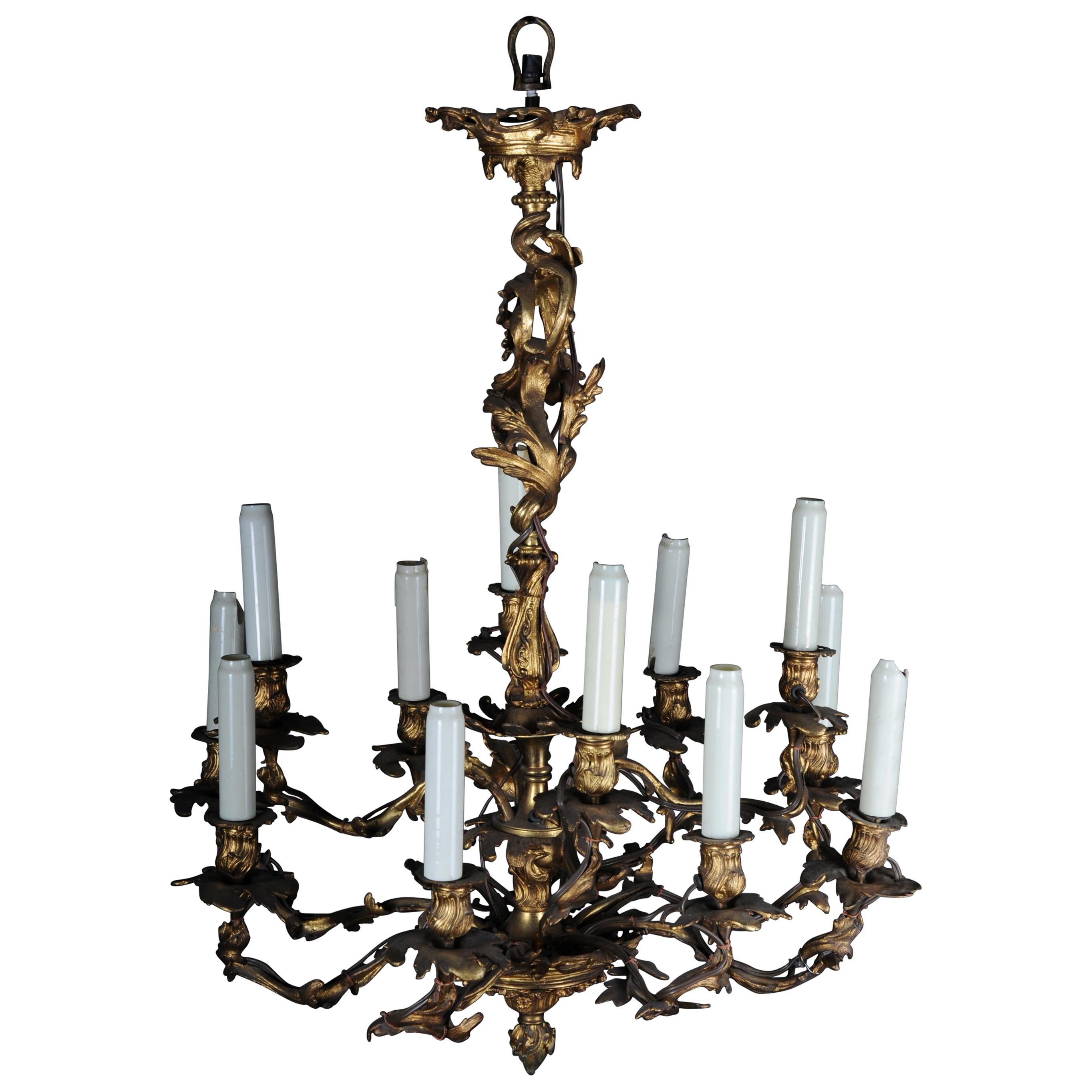 Antique Dresden Baroque Chandelier, circa 1880 For Sale