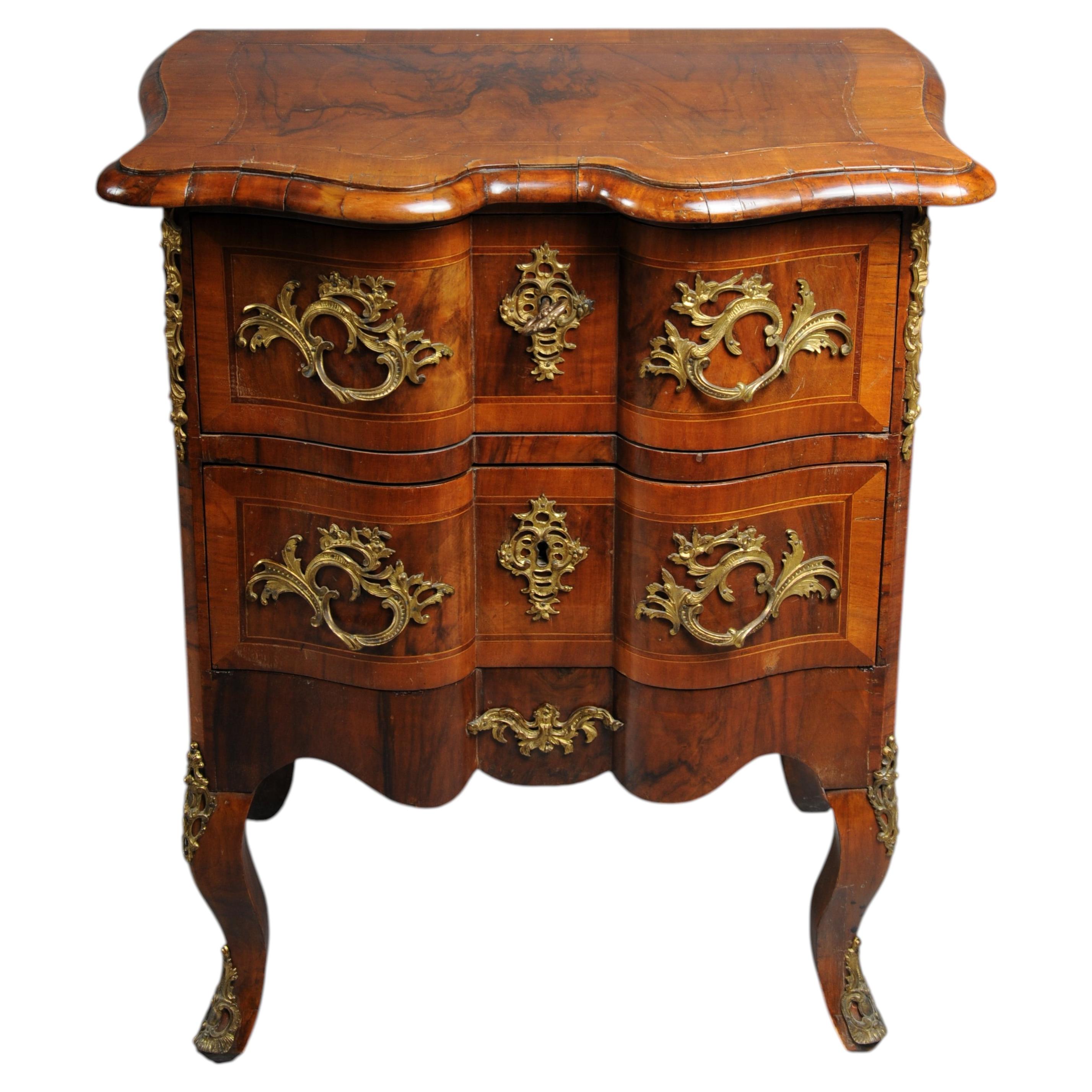 Antique Dresden Chest of Drawers, Oak with Walnut Veneer, circa 1870