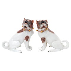 Antique Dresden Porcelain Pugs