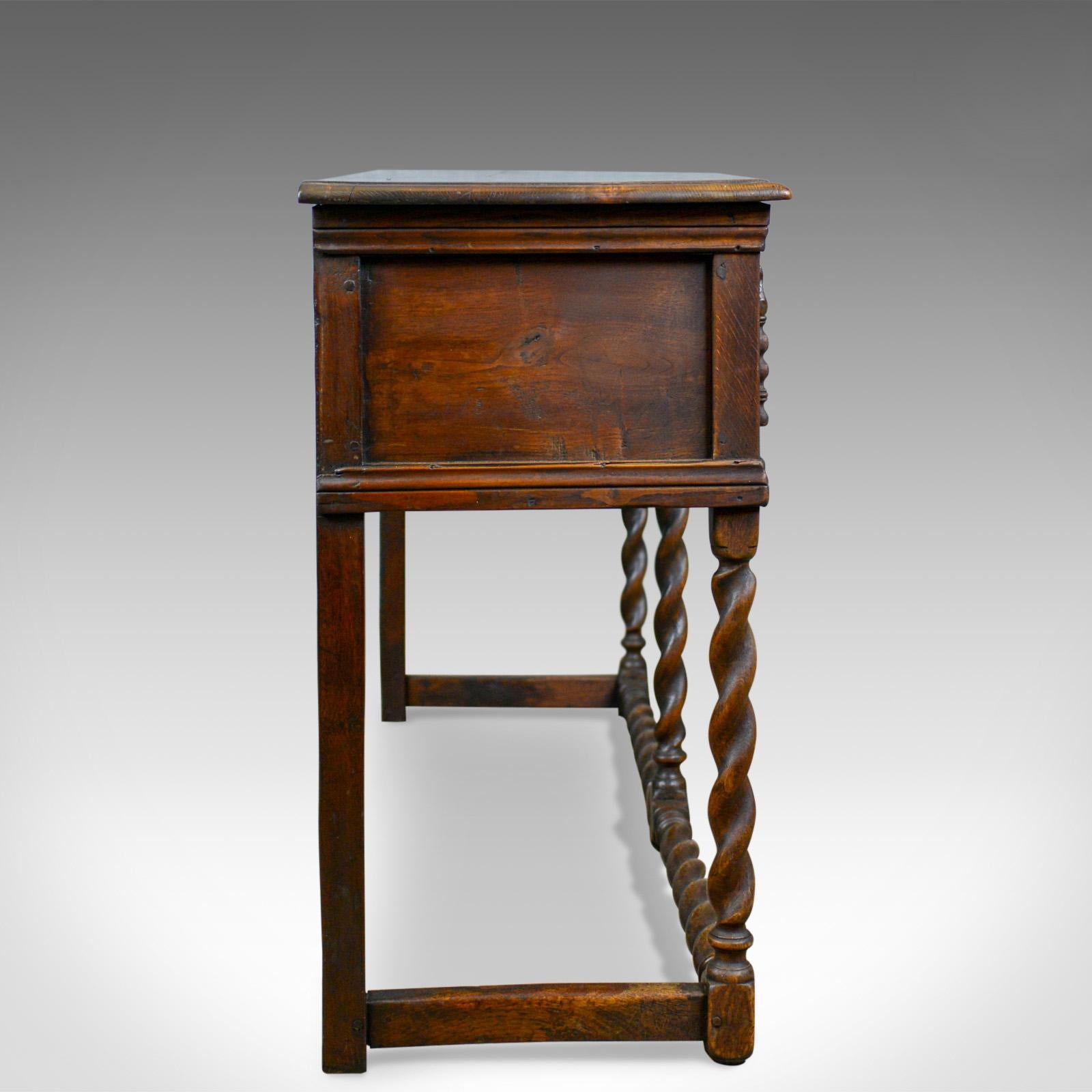 Jacobean Antique Dresser Base, Early 18th Century, English, Oak, Sideboard, circa 1700