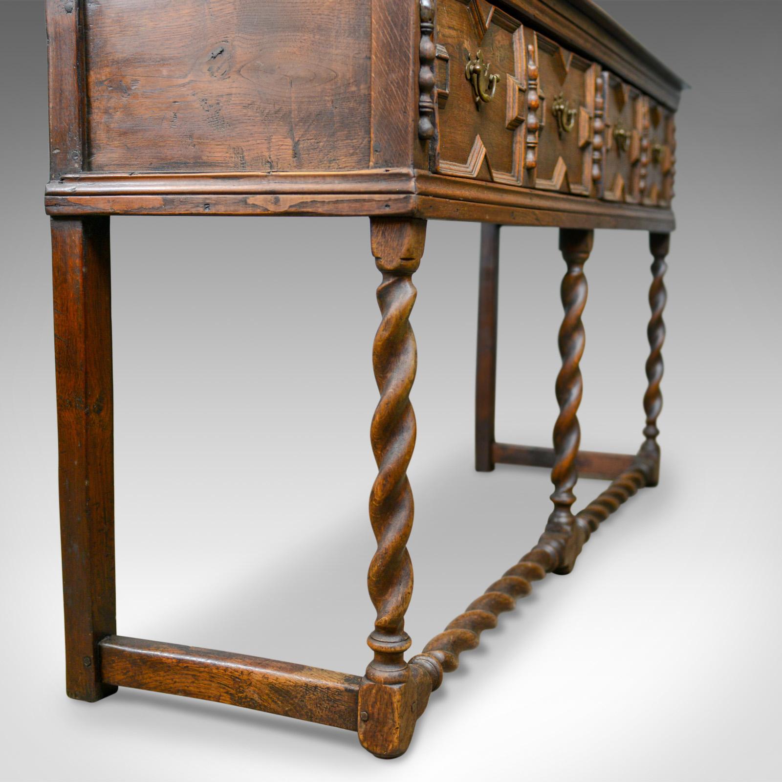 Antique Dresser Base, Early 18th Century, English, Oak, Sideboard, circa 1700 4