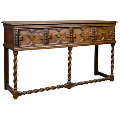 Antique Dresser Base, Early 18th Century, English, Oak, Sideboard, circa 1700