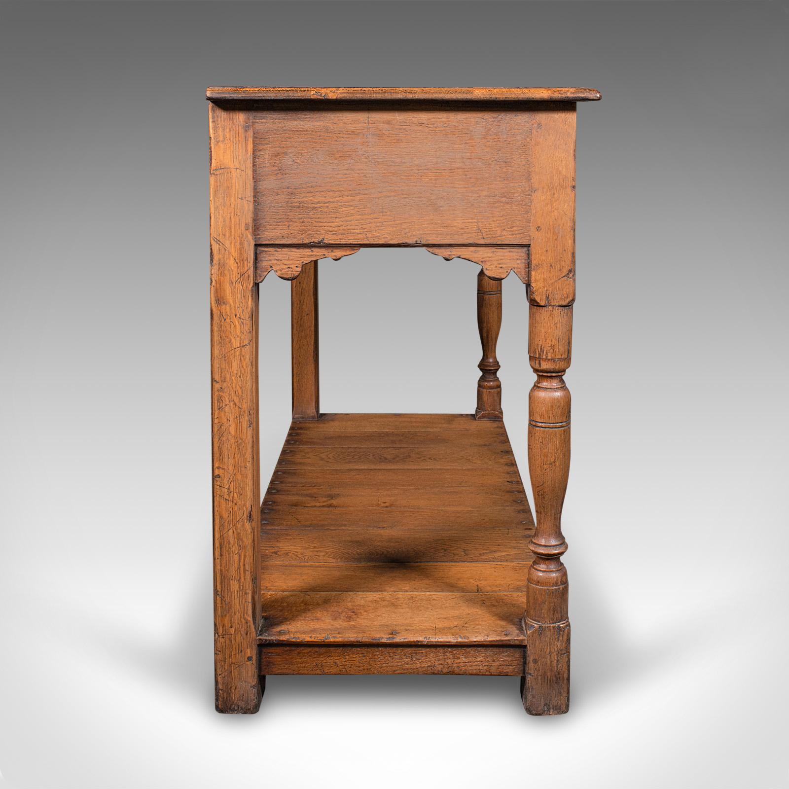 British Antique Dresser Base, English Oak Kitchen Sideboard, Georgian Revival, Edwardian For Sale