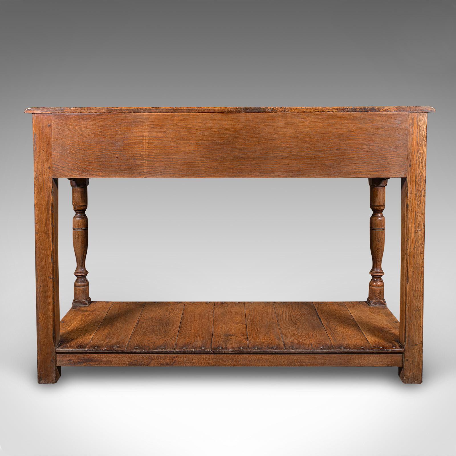 Antique Dresser Base, English Oak Kitchen Sideboard, Georgian Revival, Edwardian In Good Condition For Sale In Hele, Devon, GB