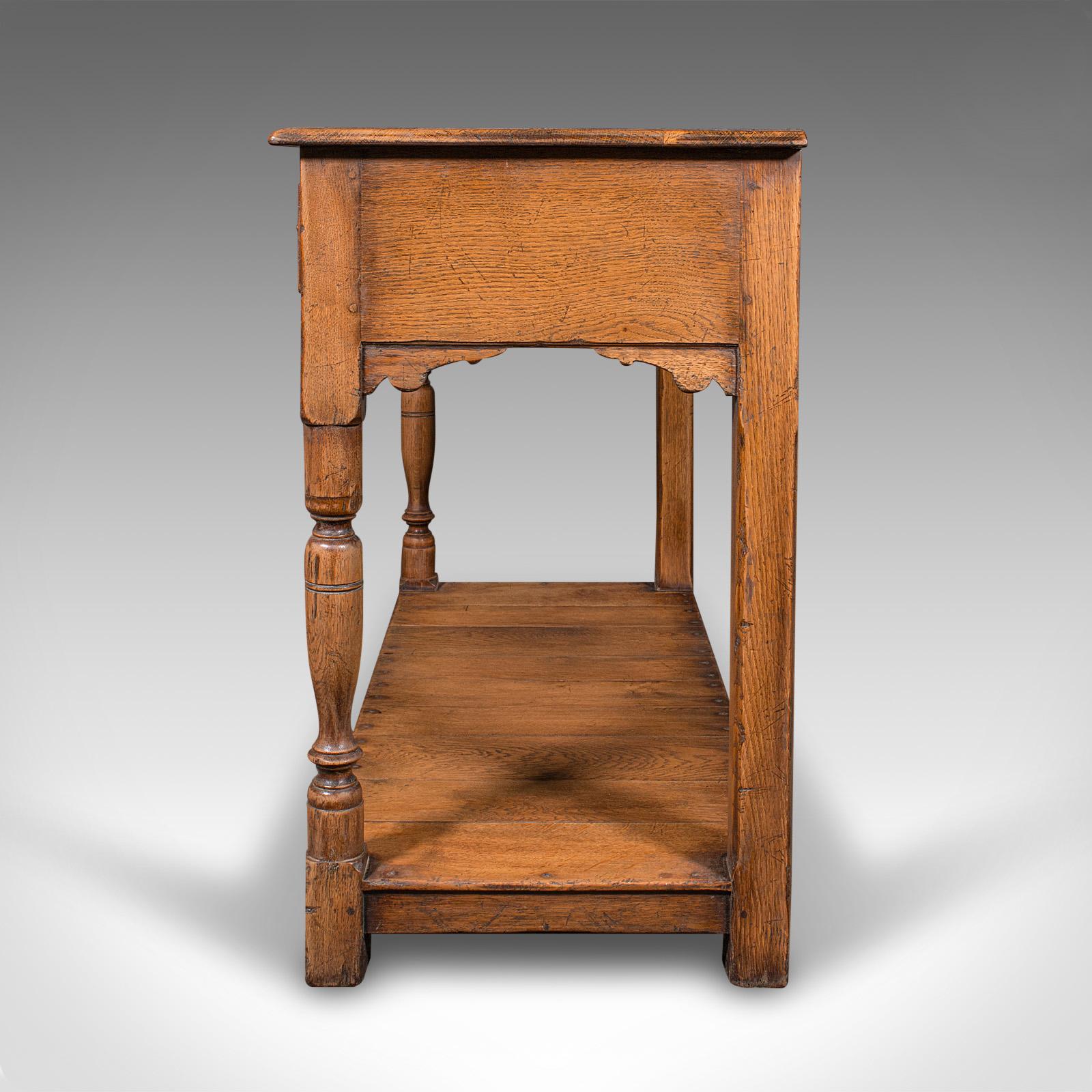 20th Century Antique Dresser Base, English Oak Kitchen Sideboard, Georgian Revival, Edwardian For Sale