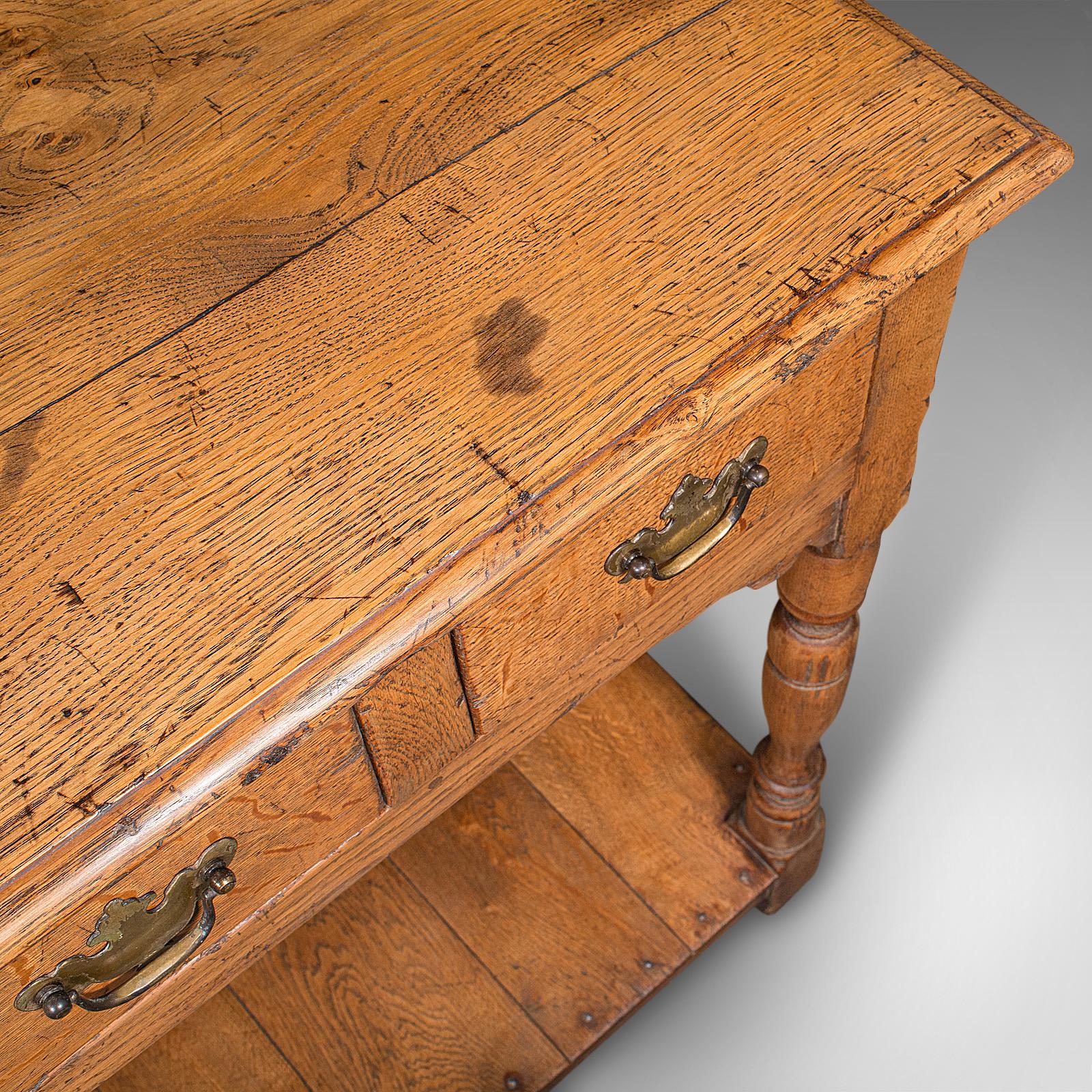 Antique Dresser Base, English Oak Kitchen Sideboard, Georgian Revival, Edwardian For Sale 3
