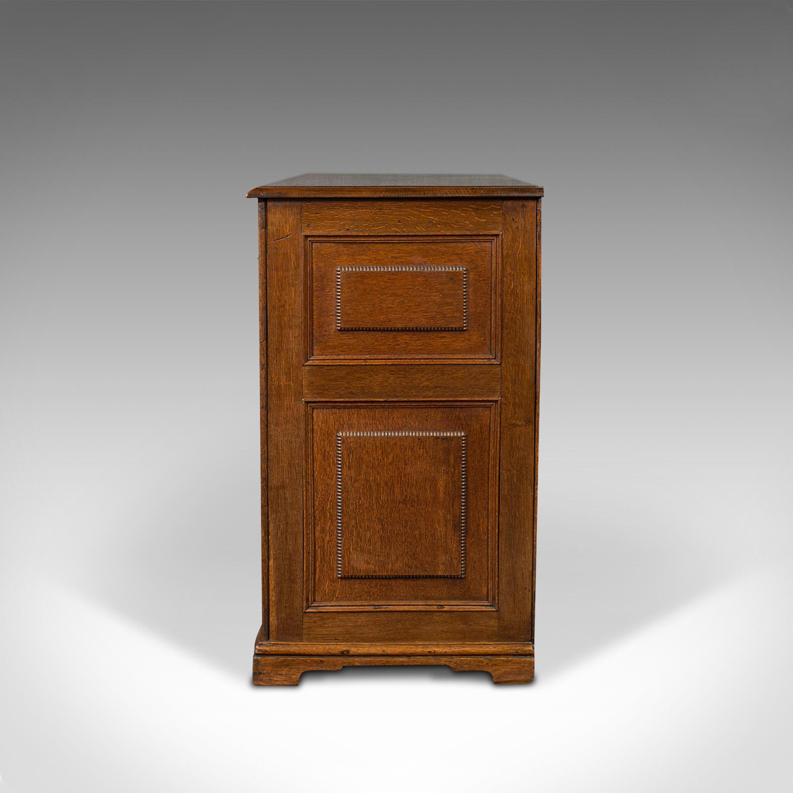 19th Century Antique Dresser Base, English, Oak, Side Cabinet, Georgian Revival, Victorian