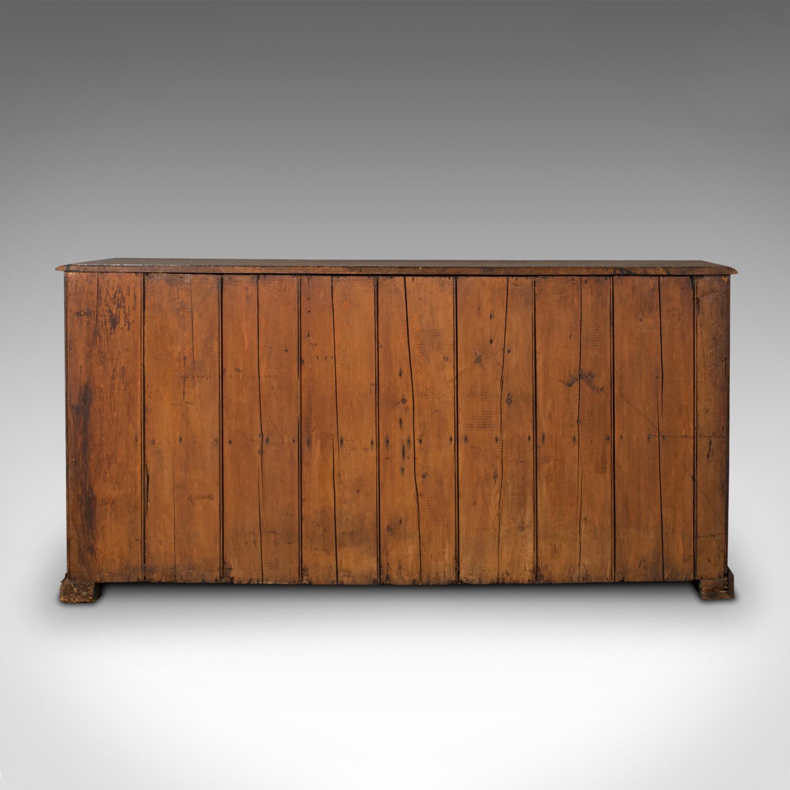 Antique Dresser Base, English, Oak, Side Cabinet, Georgian Revival, Victorian 1