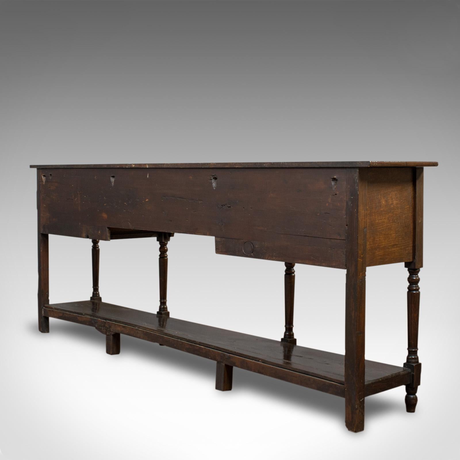 Antique Dresser Base, Oak, Side Cabinet, Pot Shelf, Georgian, circa 1780 In Good Condition In Hele, Devon, GB