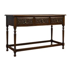 Antique Dresser Base:: English:: Oak:: Side:: Hall:: Table:: Edwardian:: circa 1910