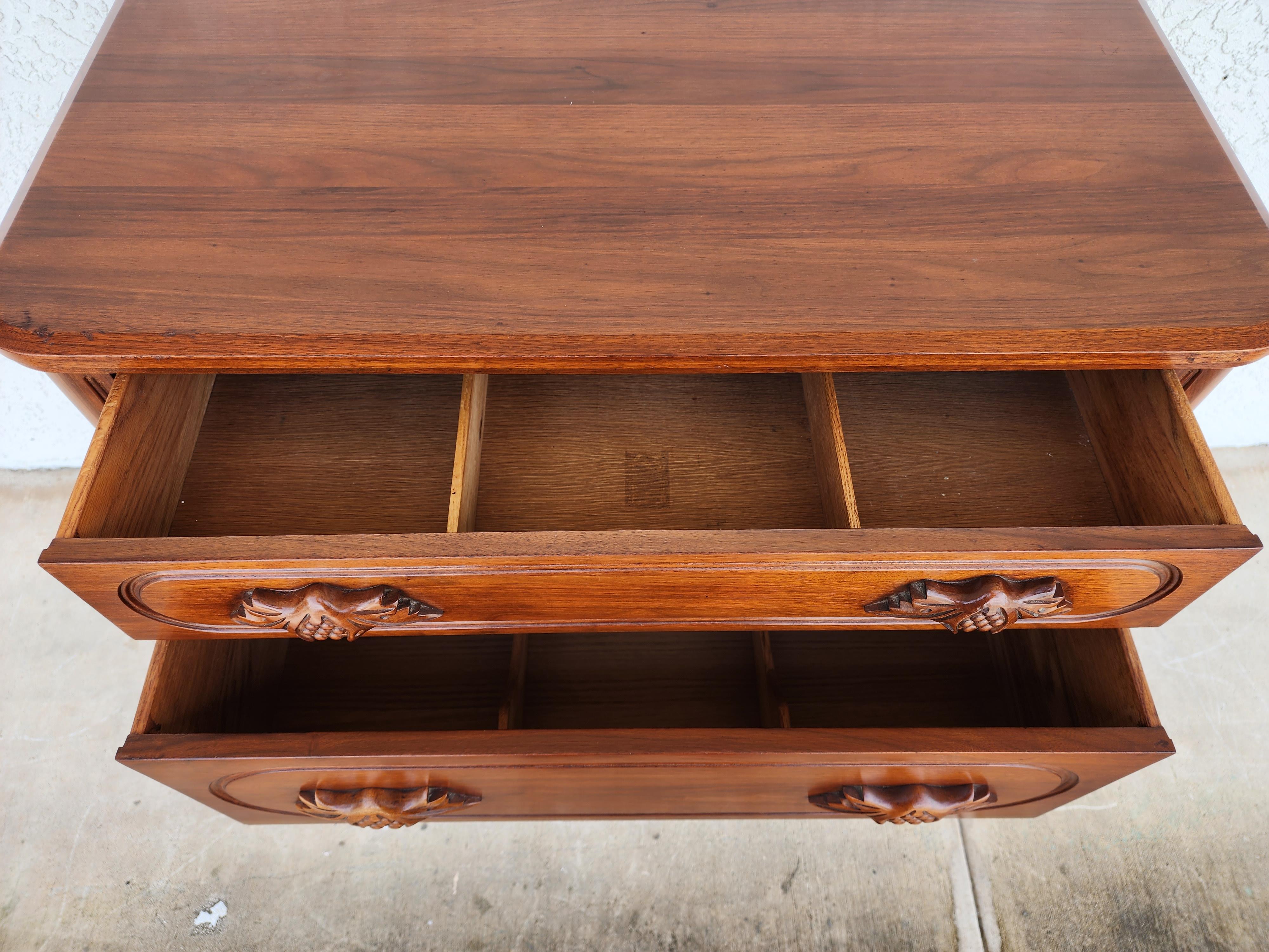 Antique Dresser Highboy Solid Walnut by Davis Cabinet Co For Sale 7