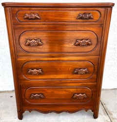 Antique Dresser Highboy Solid Walnut by Davis Cabinet Co