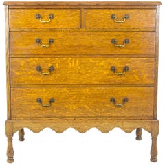 Antique Dresser, Tiger Oak Dresser, Five-Drawer Dresser, Scotland, 1890 REDUCED!