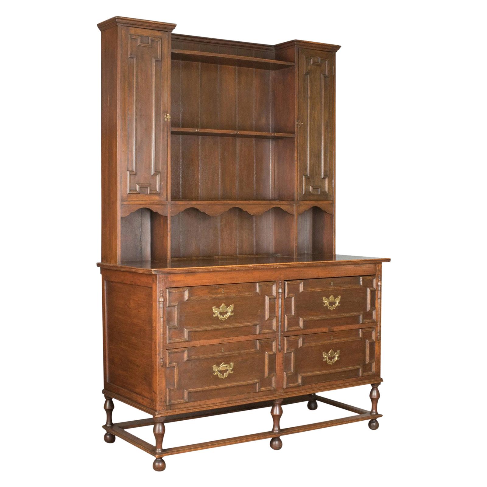 Antique Dresser, Victorian in the Jacobean Taste, English, Oak, Sideboard