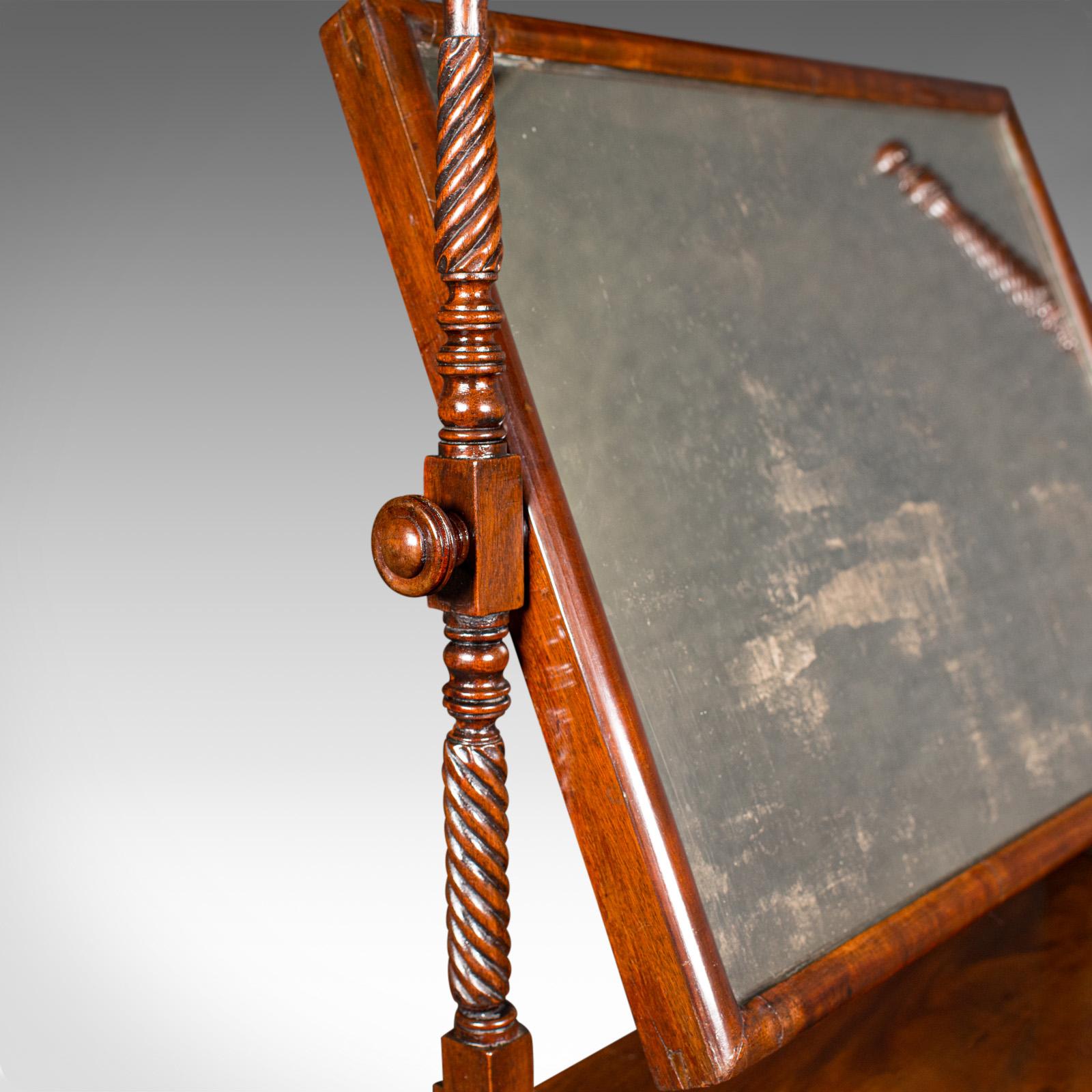 Antique Dressing Mirror, English, Tabletop, Bedroom, Early Victorian, Circa 1850 For Sale 1