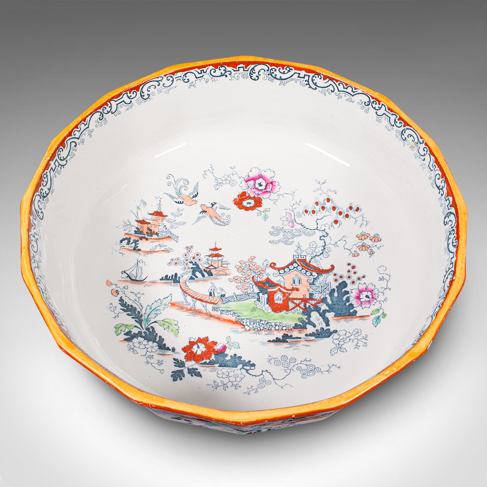 Antique Dressing Room Washbowl, Ewer, English, Ceramic, Basin, Jug, Victorian For Sale 3