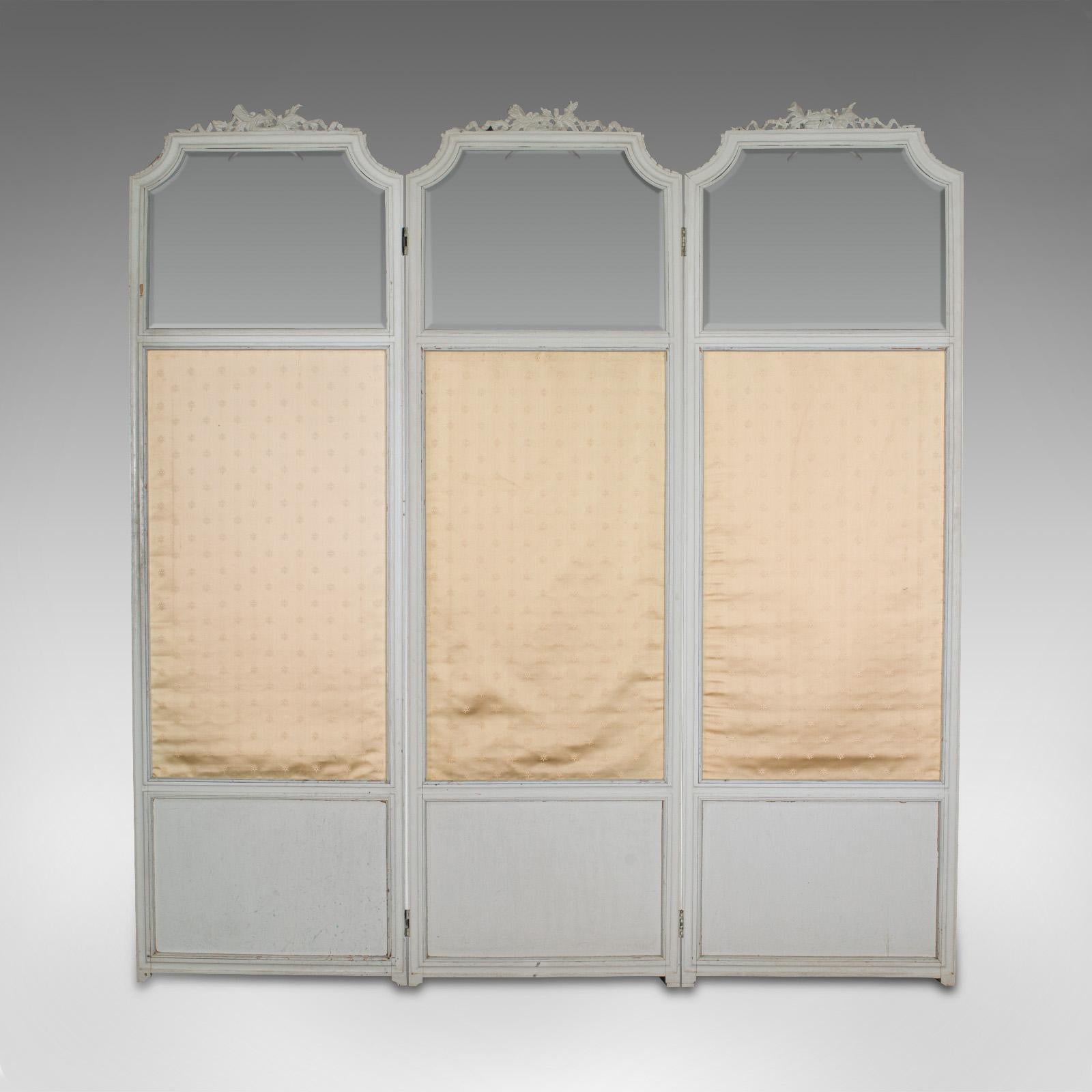Antique Dressing Screen, Italian, Mahogany, Privacy, Room Divider, Victorian 1