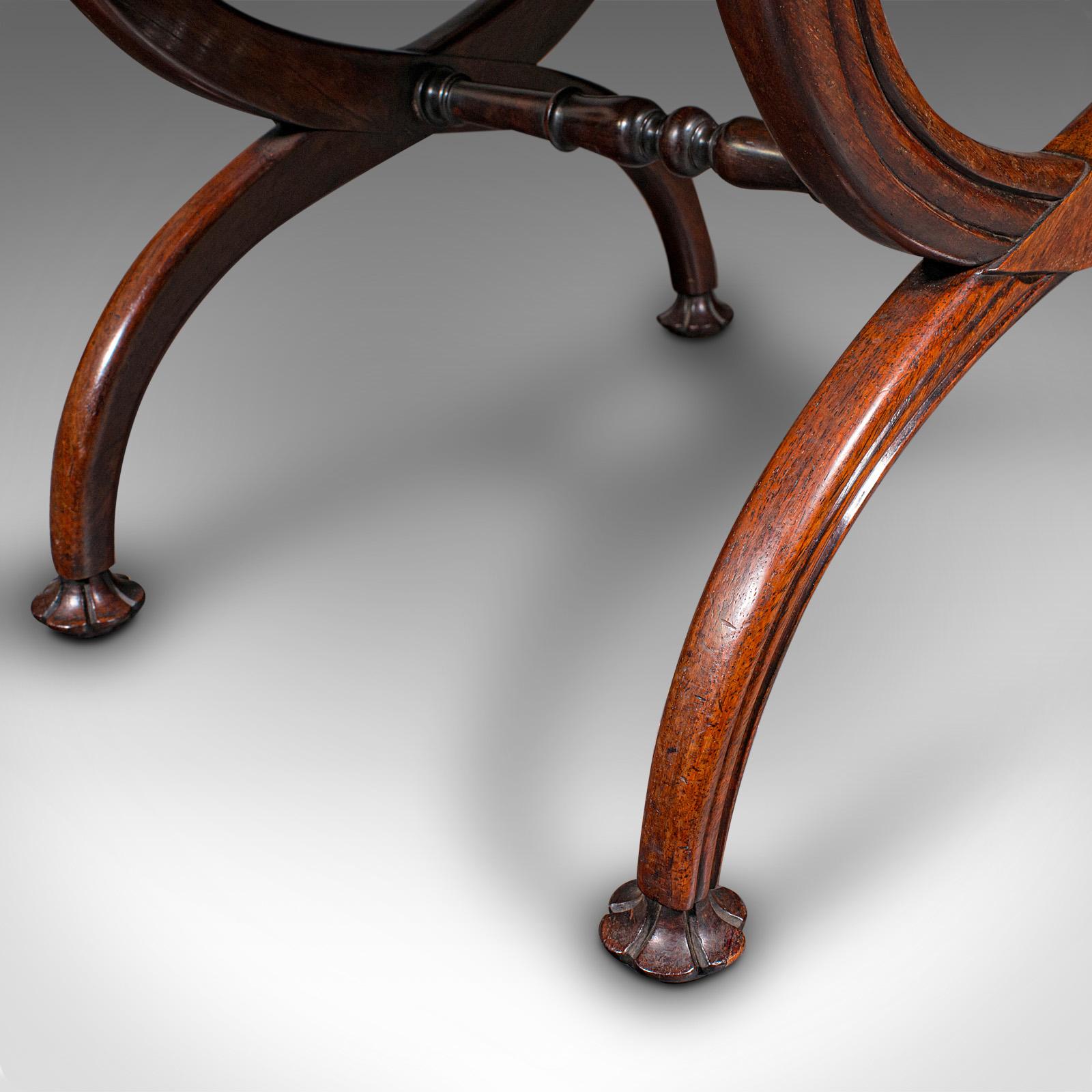 Tabouret de soirée ancien, anglais, Récital musical, cheminée, repose-pieds, Régence en vente 1