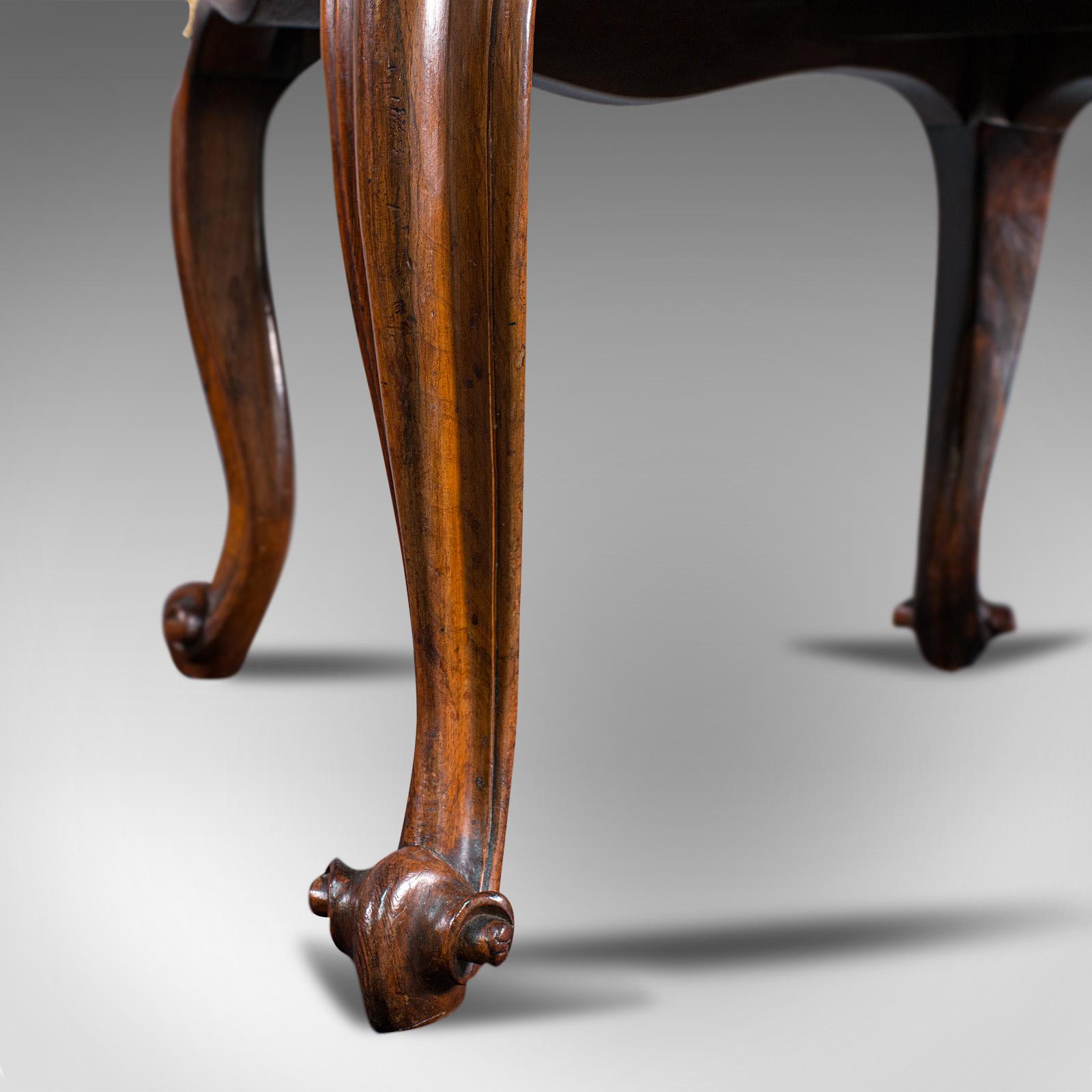 Antique Dressing Stool, English, Walnut, Upholstery, Boudoir Seat, Regency, 1820 For Sale 6