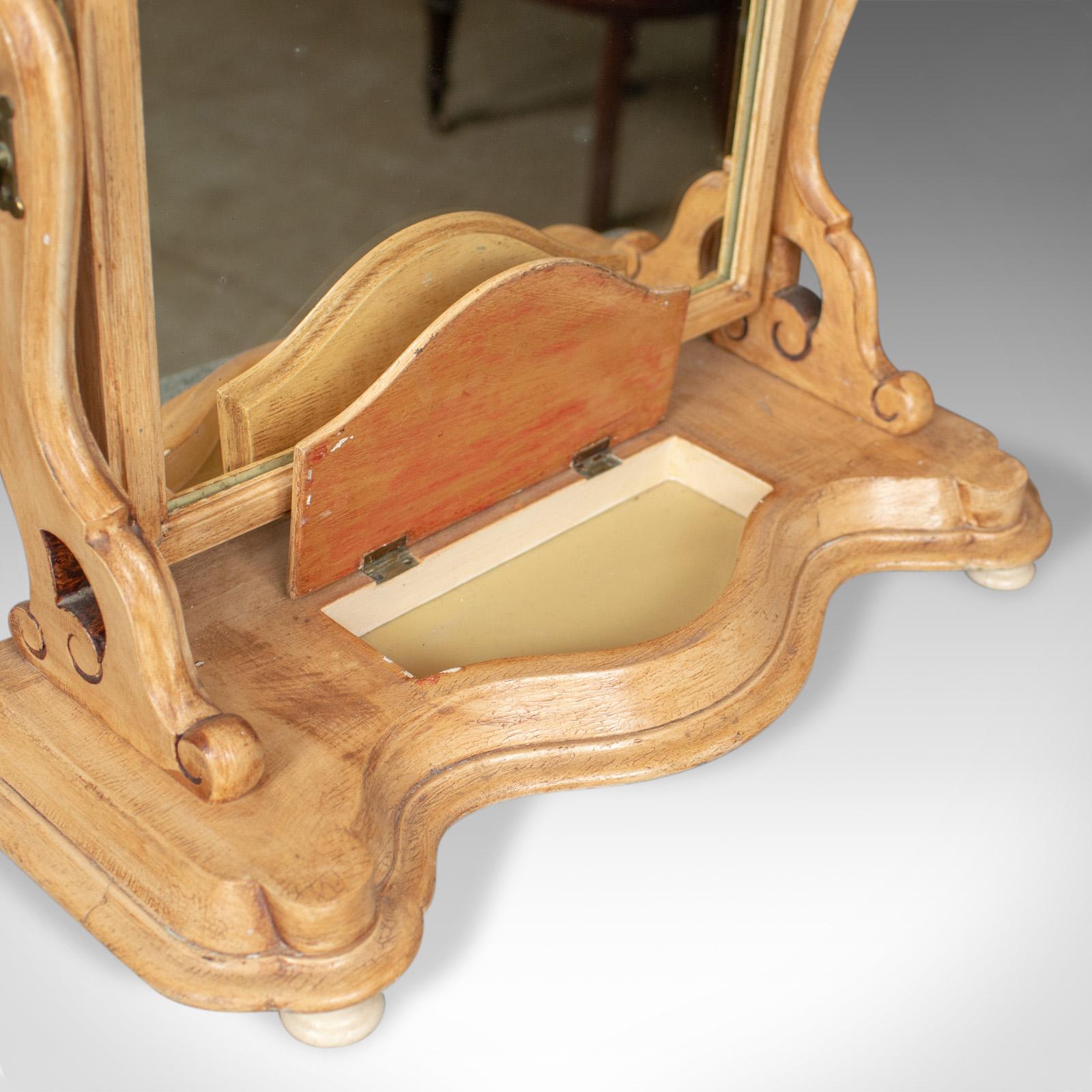 Hand-Painted Antique Dressing Table Mirror, English Victorian, Vanity, Toilet, Painted For Sale