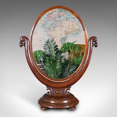Antique Dressing Table Mirror, English, Walnut, Oval Form, Boudoir, Victorian