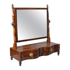 Antique Dressing Table Mirror, Mahogany, Vanity, Platform, Toilet, circa 1890