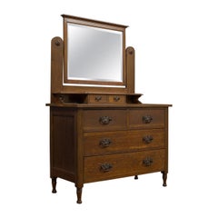 Antique Dressing Table, Ray and Miles, Edwardian, Oak, Vanity Chest, circa 1910