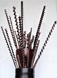 Antique Drill Bit Holder & Drill Bits, As Found Industrial Sculpture