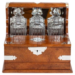 Antique Drinks and Games Compendium with Silver Mounts in Amboyna