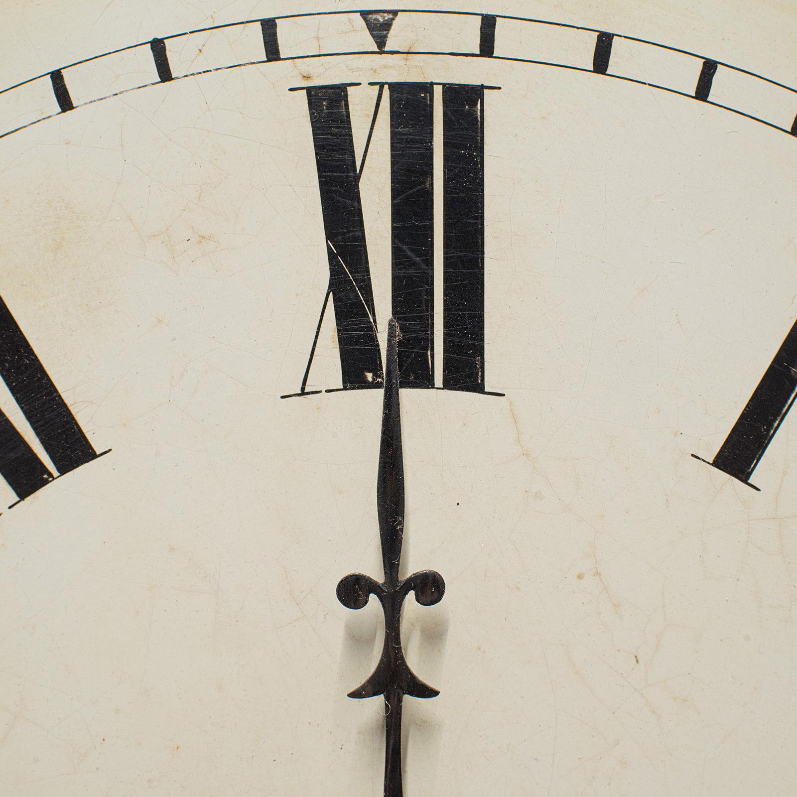 Walnut Antique Drop Dial Wall Clock, English, Timepiece, Fusee, Victorian, circa 1870