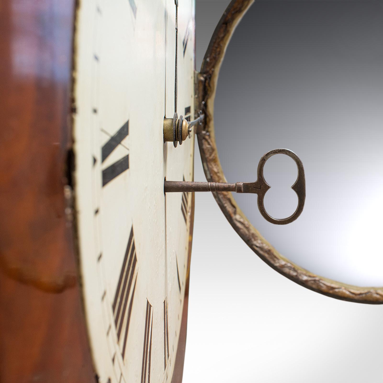 Antique Drop Dial Wall Clock, English, Timepiece, Fusee, Victorian, circa 1870 1