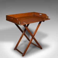 Antique Drop Front Butler's Stand, English Serving Tray, Afternoon Tea, Georgian