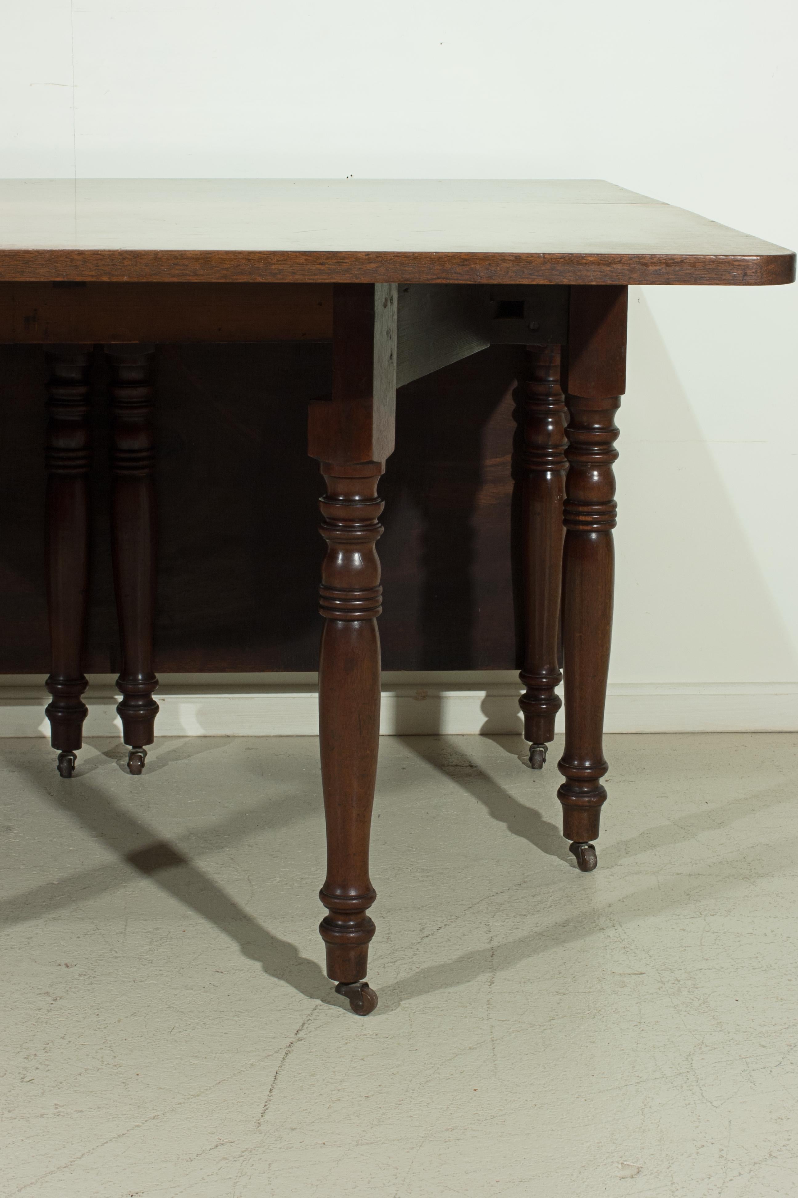 Antique Drop Leaf Double Gate Leg Table For Sale 2