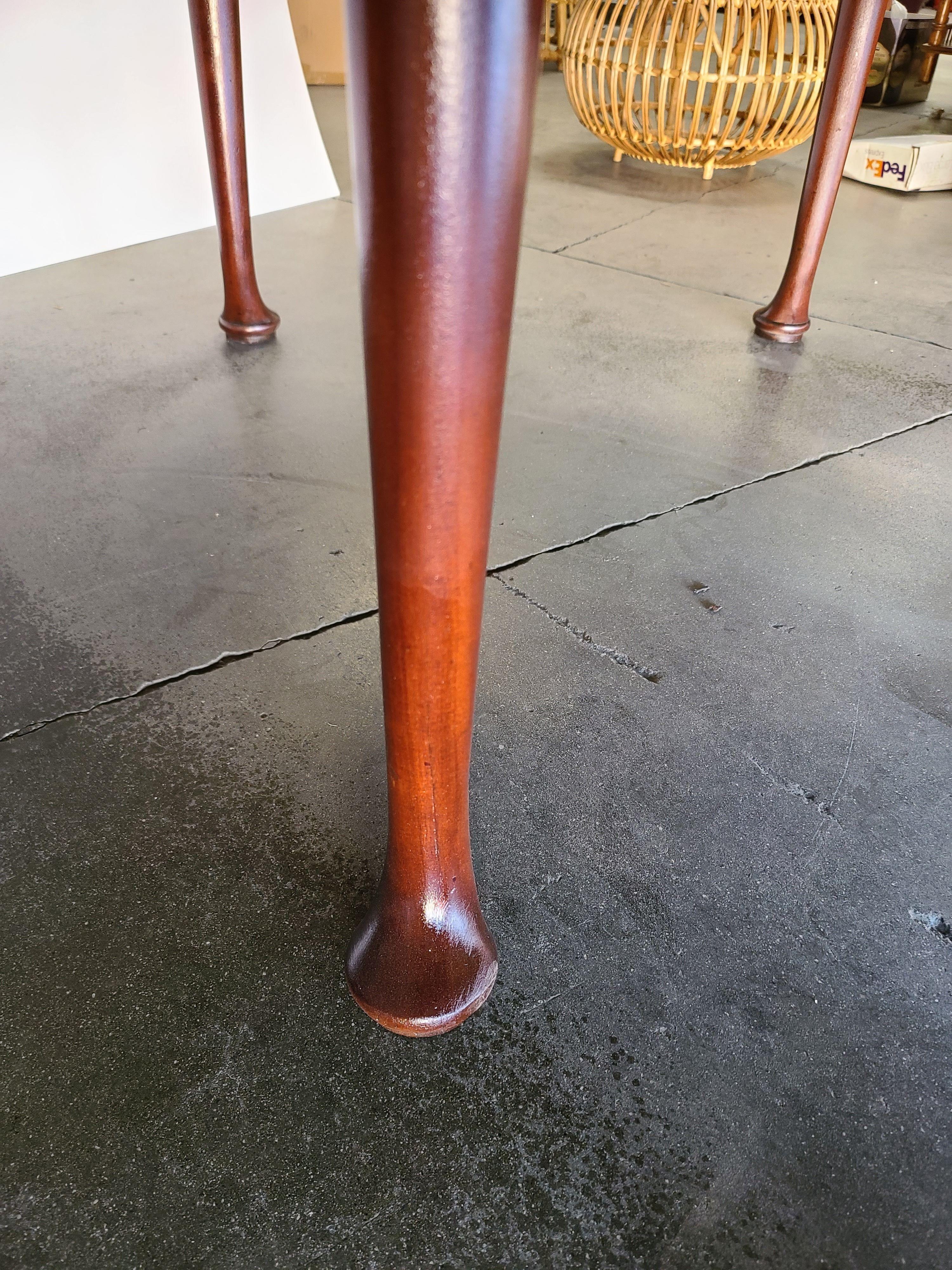 Antique Drop Leaf French Country Mahogany Table In Excellent Condition In Van Nuys, CA