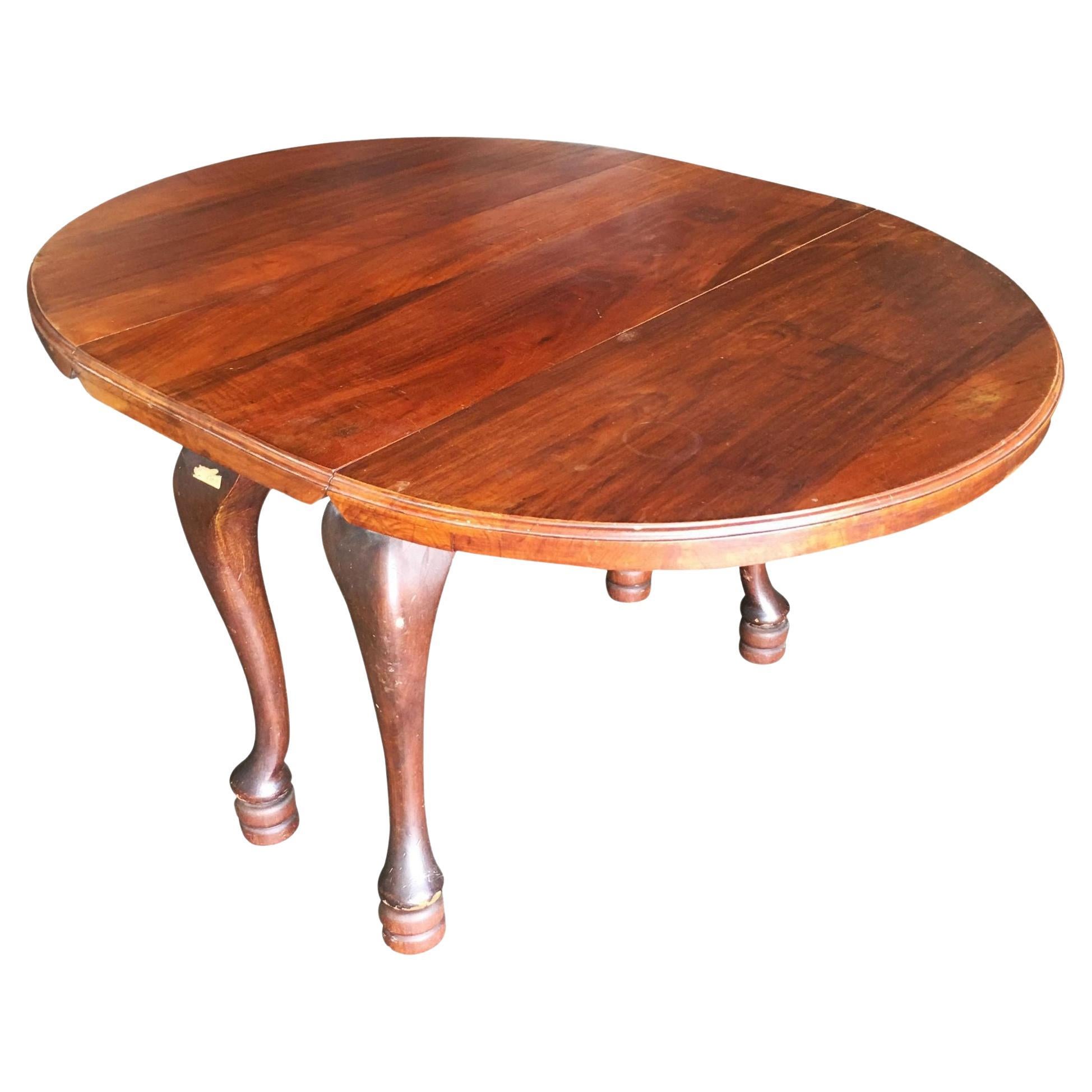 Table ancienne à abattant en acajou de style campagne française en vente