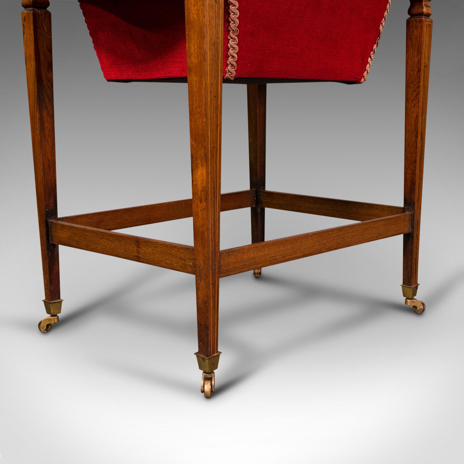 Antique Drop Leaf Sewing Table, English, Rosewood, Side, Lamp, Regency, C.1820 For Sale 3