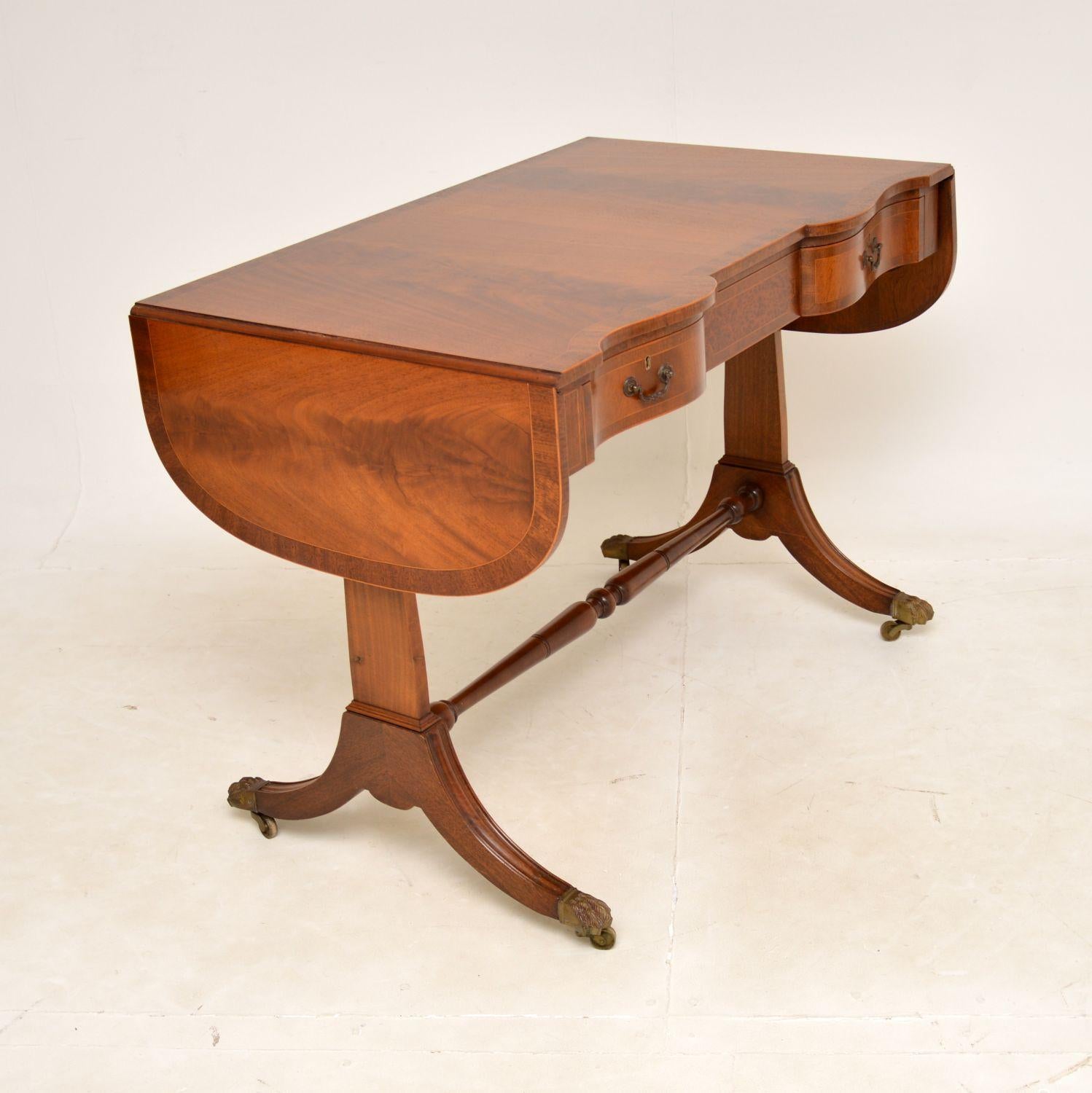 Regency Antique Drop Leaf Sofa Table For Sale