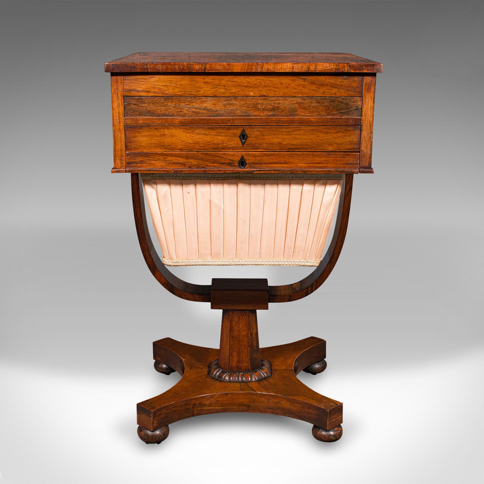 Antique Dual Aspect Sewing Table, English, Ladies, Work Box, Regency, Circa 1820 In Good Condition In Hele, Devon, GB