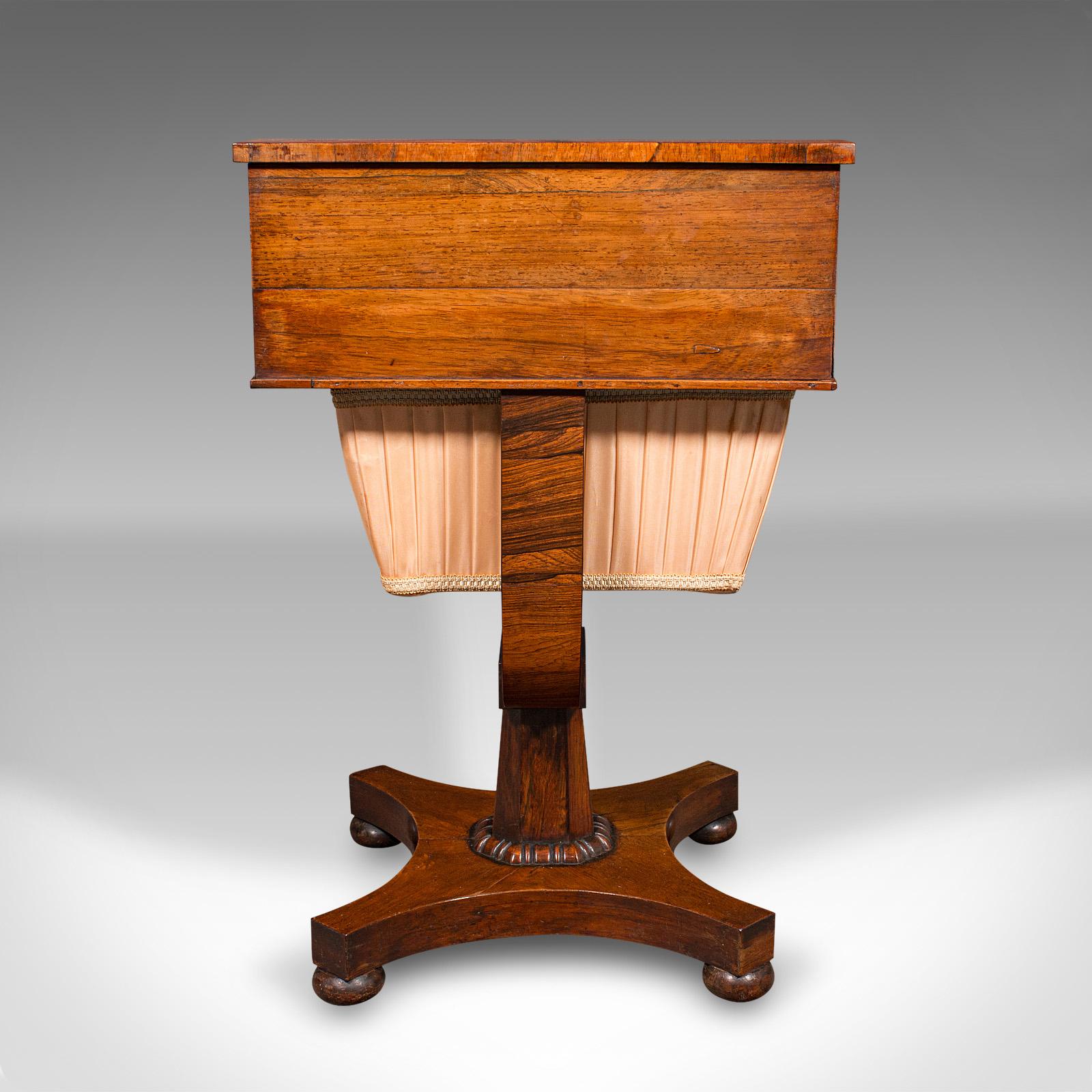 Early 19th Century Antique Dual Aspect Sewing Table, English, Ladies, Work Box, Regency, Circa 1820