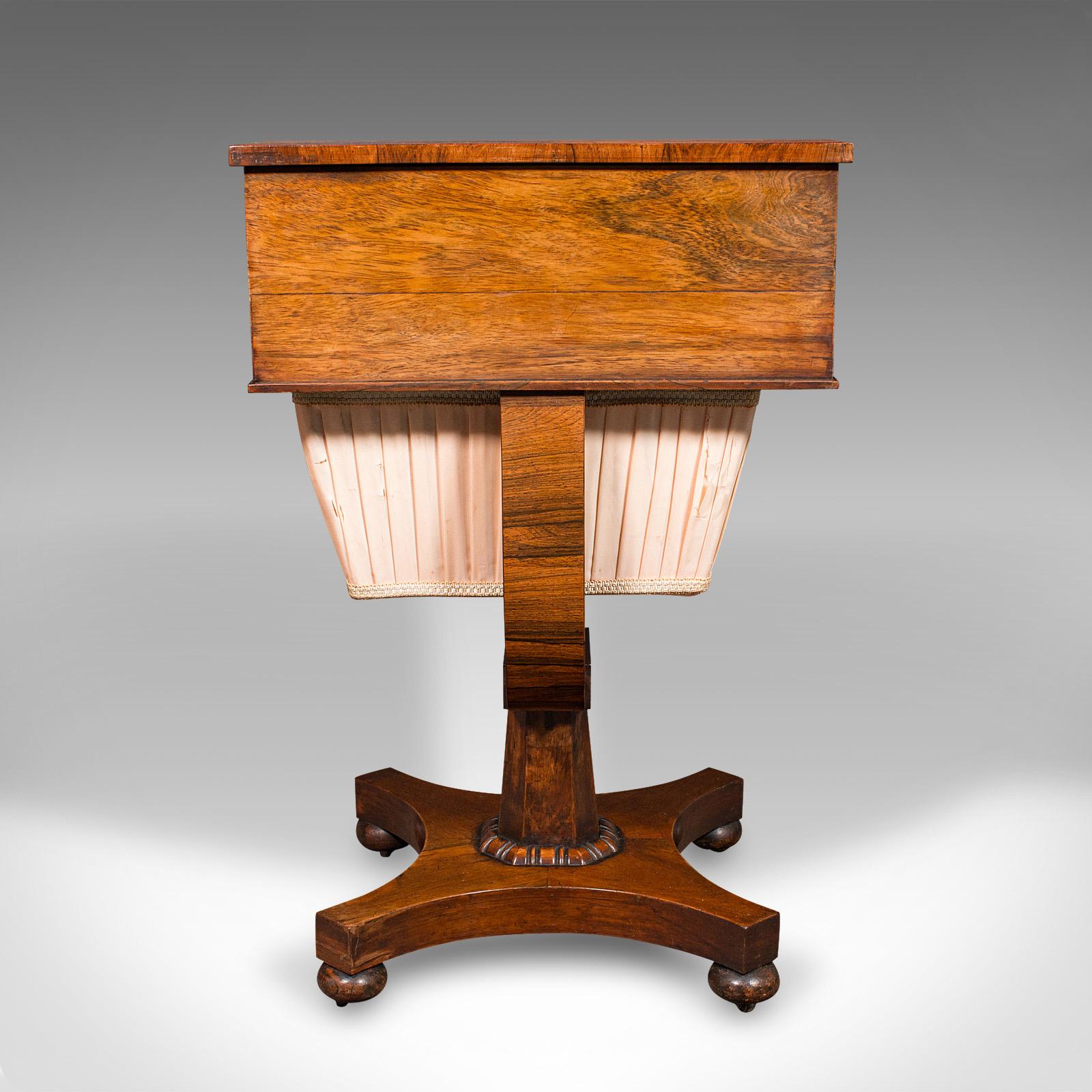 Antique Dual Aspect Sewing Table, English, Ladies, Work Box, Regency, Circa 1820 1
