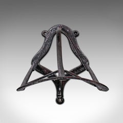 Antique Duck Bill Saddle Rack, English Cast Iron Equestrian Tack Rest, Victorian