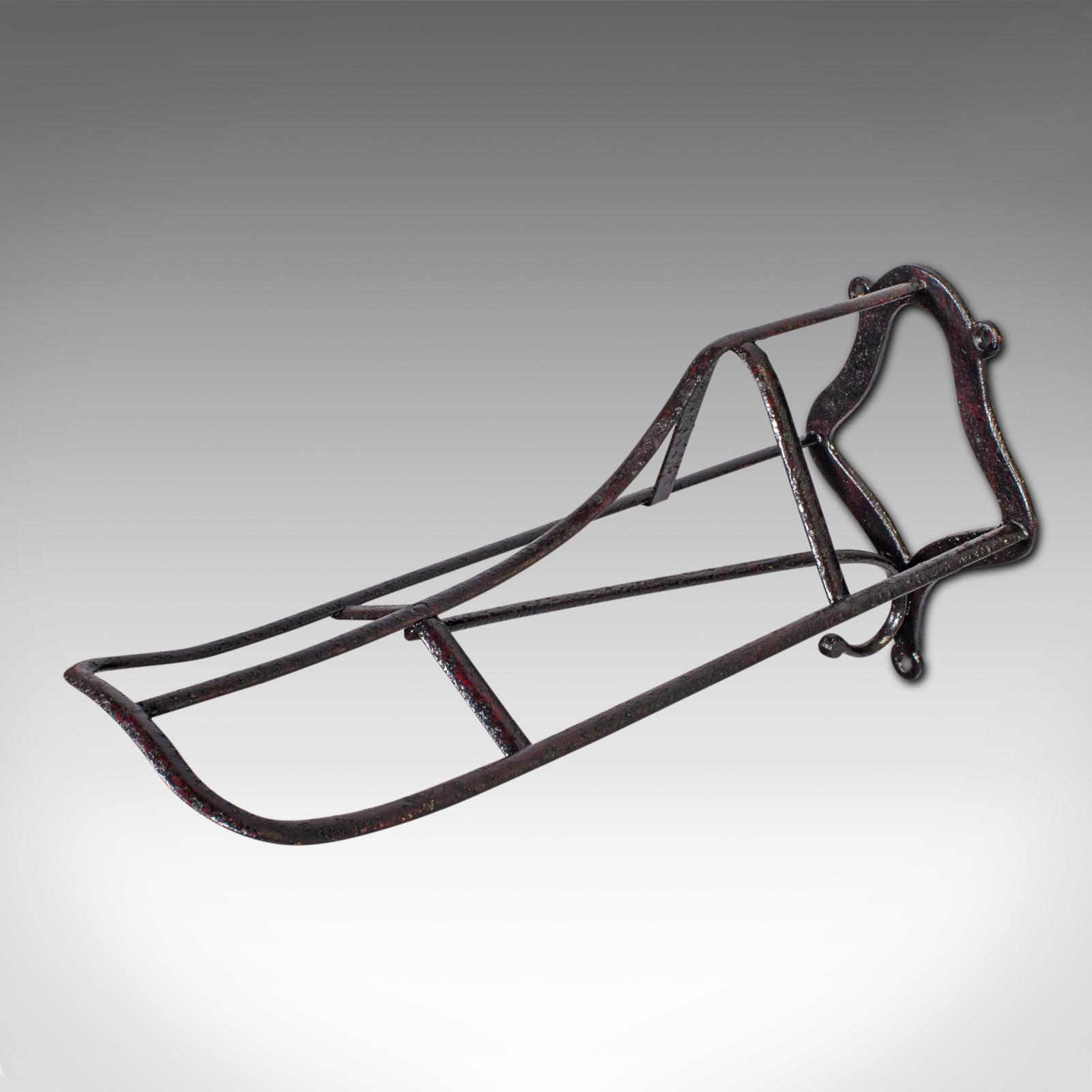 British Antique Duck Bill Saddle Rack, English Cast Iron Equestrian Tack Rest, Victorian For Sale