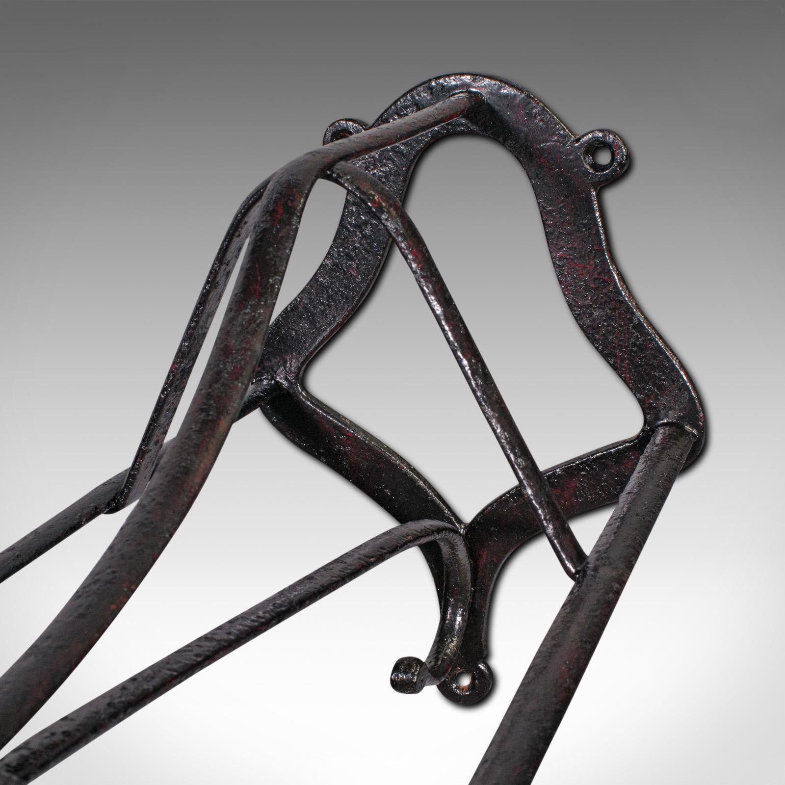 Antique Duck Bill Saddle Rack, English Cast Iron Equestrian Tack Rest, Victorian In Good Condition For Sale In Hele, Devon, GB