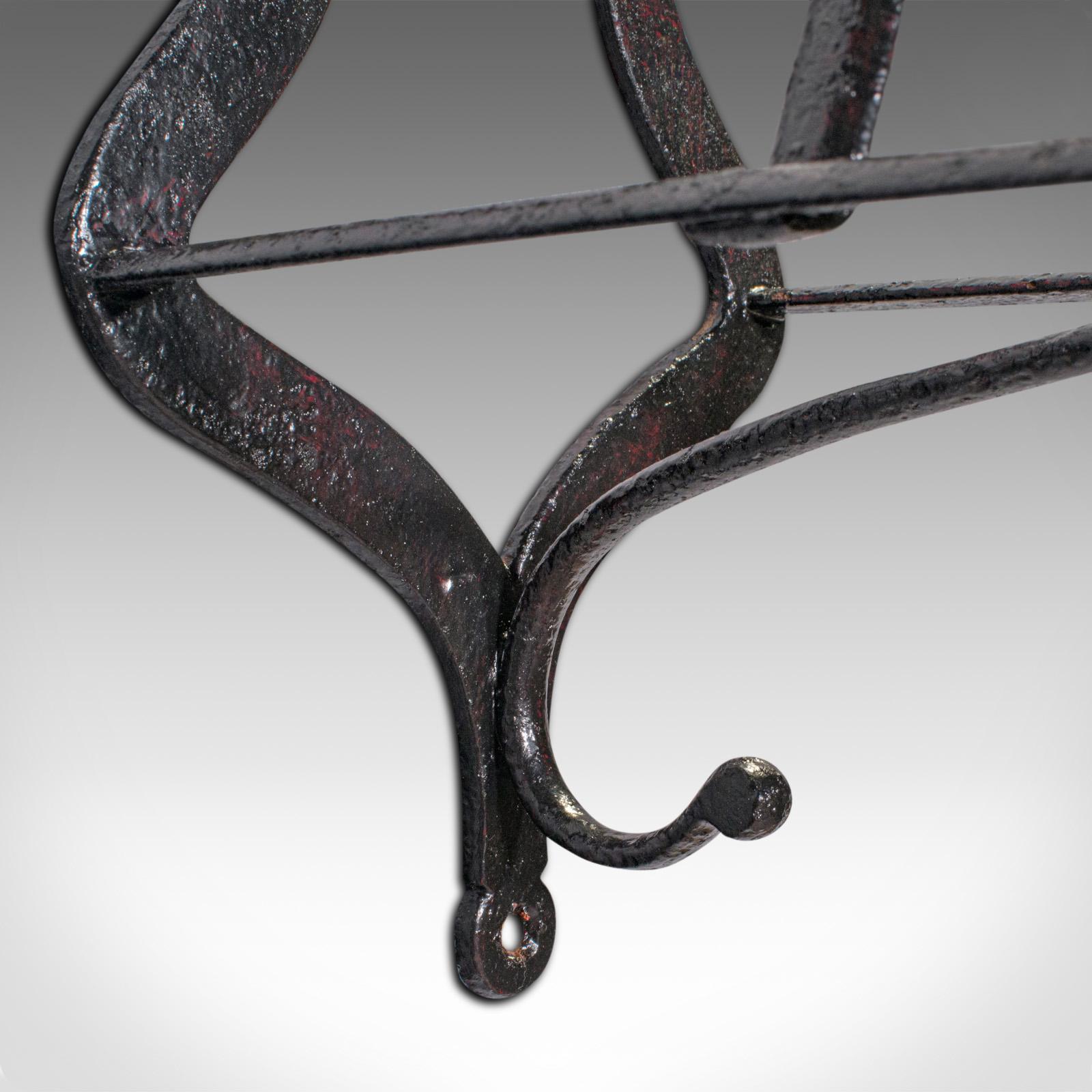 19th Century Antique Duck Bill Saddle Rack, English Cast Iron Equestrian Tack Rest, Victorian For Sale